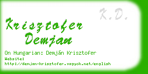 krisztofer demjan business card
